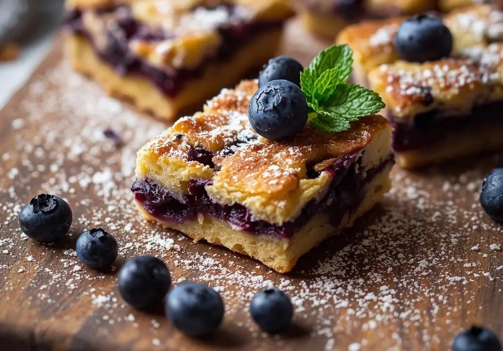 Delicious Blueberry Curd Bars with buttery shortbread crust and tangy blueberry curd topping